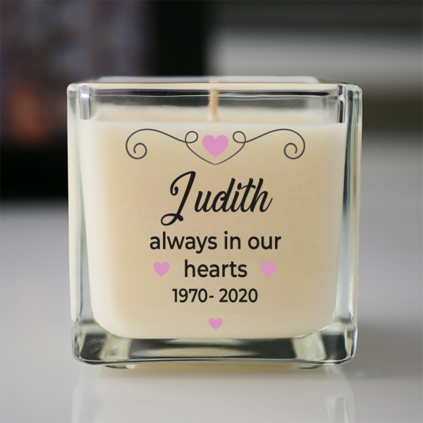 Always In Our Hearts Candle Personalised Hand Poured Scented Memorial Candle