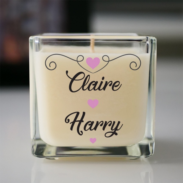 Personalised Couples Candle Hand Poured Scented Candle gift