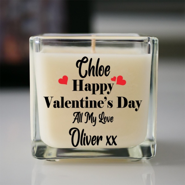 Personalised Happy Valentine's Day Gift Hand Poured Scented Candle