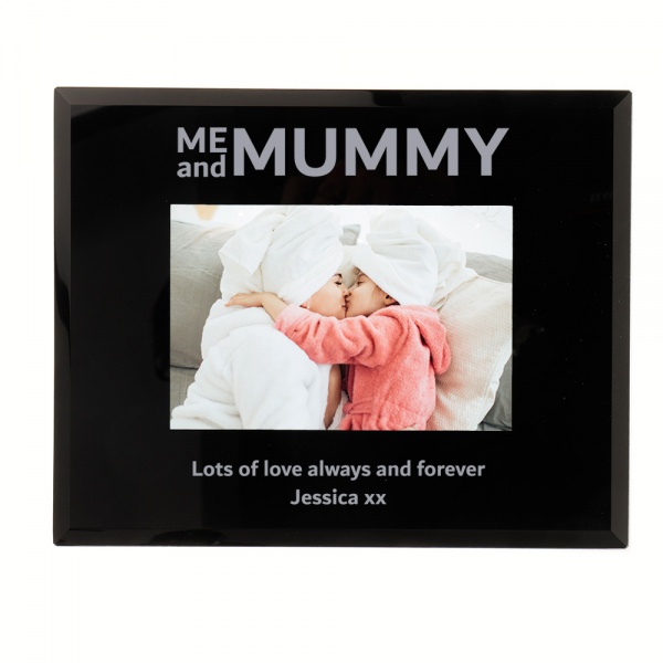 Personalised Me And Mummy Photo Frame 6x4'' or 7x5'' Black Glass