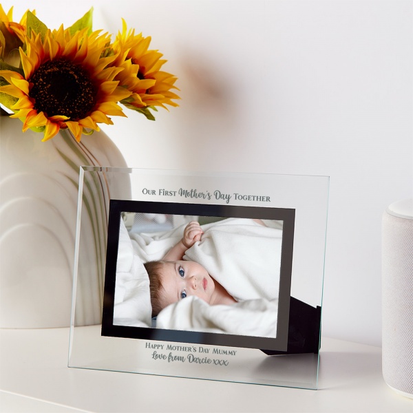 Personalised Our First Mother's Day Together Photo Frame Clear Glass 6x4'' or 7x5''