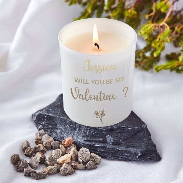 Valentine's Candle Gift For Her, Be my Valentine Glow through Scented Candle