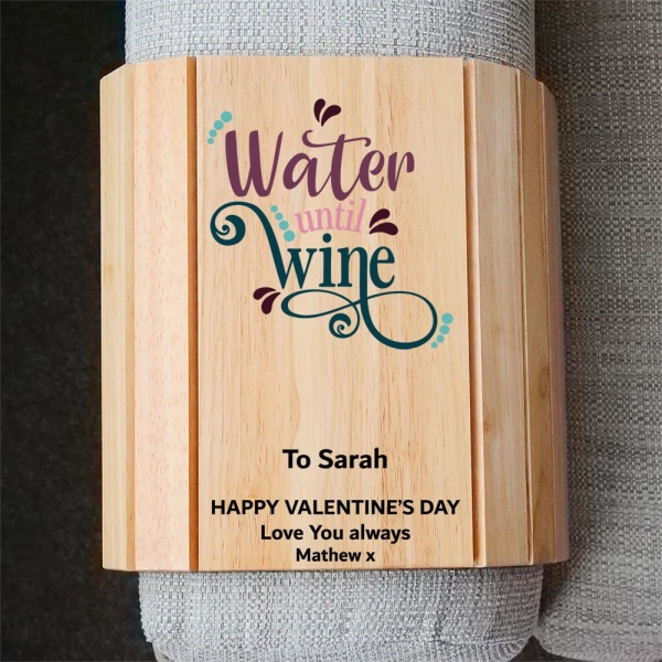 Personalised Valentine Wooden Sofa Tray Coffee until Wine