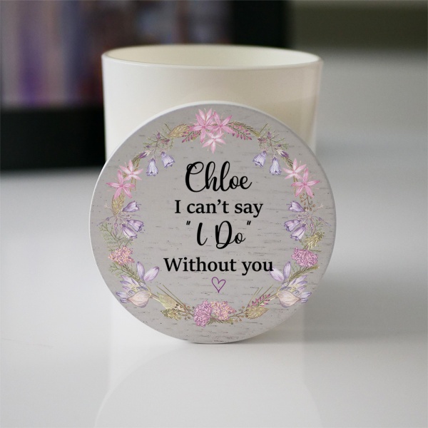 Will You Be My Bridesmaid Watercolour Cottage Garden Candle