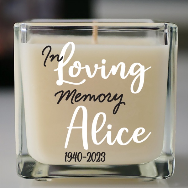 Personalised In Loving Memory Candle Memorial Jar Candle in 10 colours