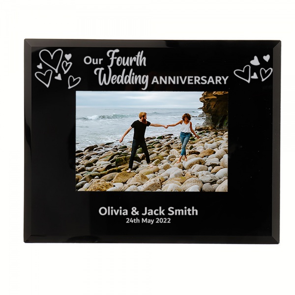 Personalised Our Fourth Wedding Anniversary Photo Frame 6x4'' or 7x5''