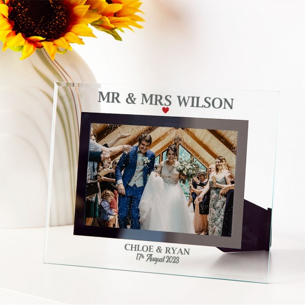 Personalised Wedding Photo Frame Mr & Mrs or Mr & Mr or Mrs & Mrs