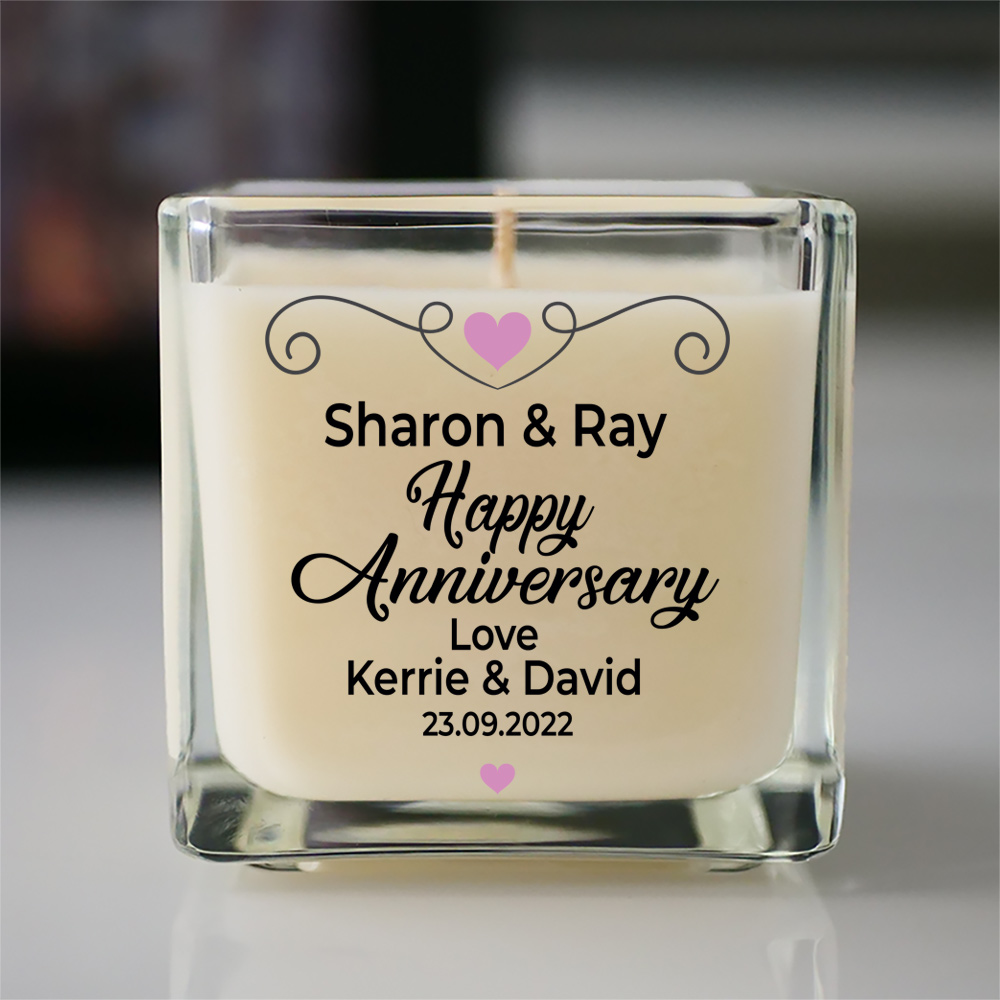 Personalised Happy Anniversary Candle Gift 29cl