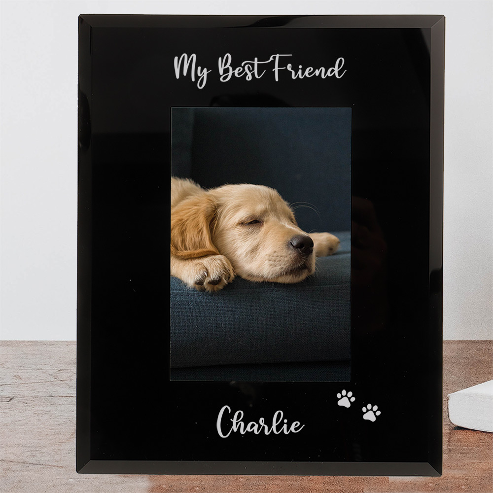 Personalised Pet Photo Frame With Paw Prints My Best Friend wording Can be Customised in 6x4'' or 7x5''