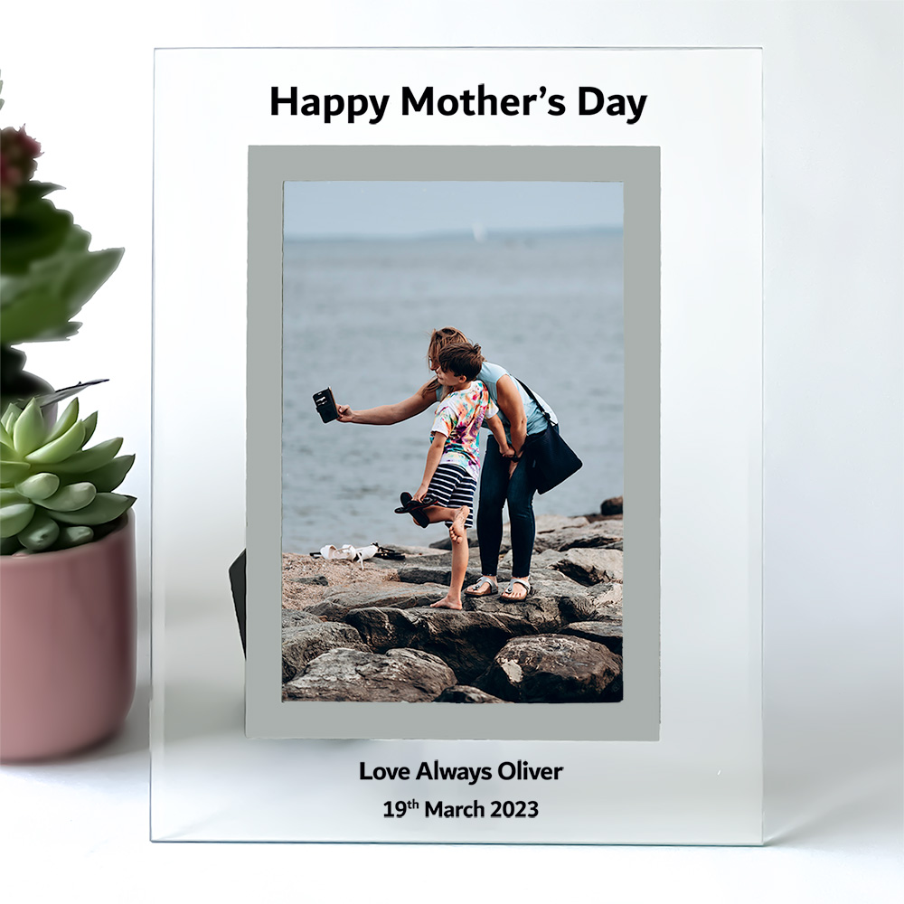 Personalised Happy Mother's Day Frame Clear Glass 6x4'' or 7x5''