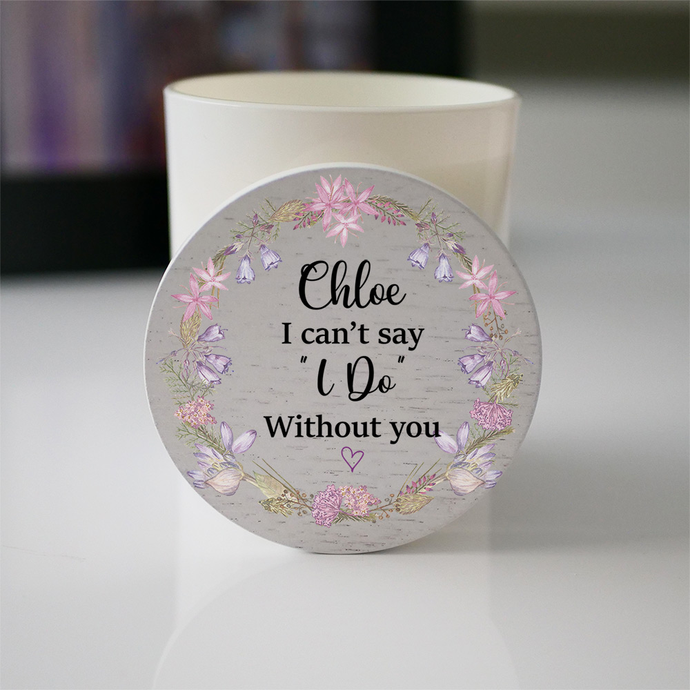 Will You Be My Bridesmaid Watercolour Cottage Garden Candle