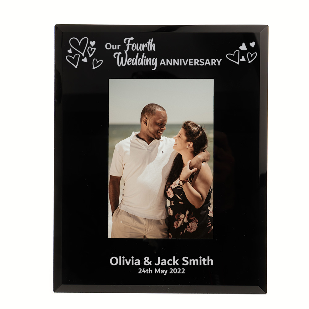 Personalised Our Fourth Wedding Anniversary Photo Frame 6x4'' or 7x5''