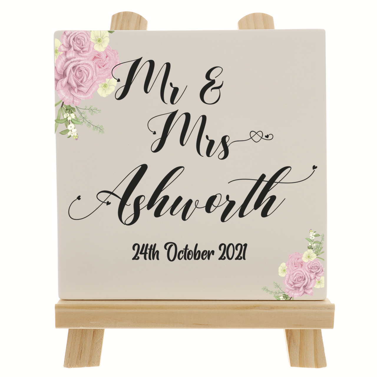 Personalised Mr And Mrs Ceramic Tile Print Also In Mr and Mr or Mrs and Mrs