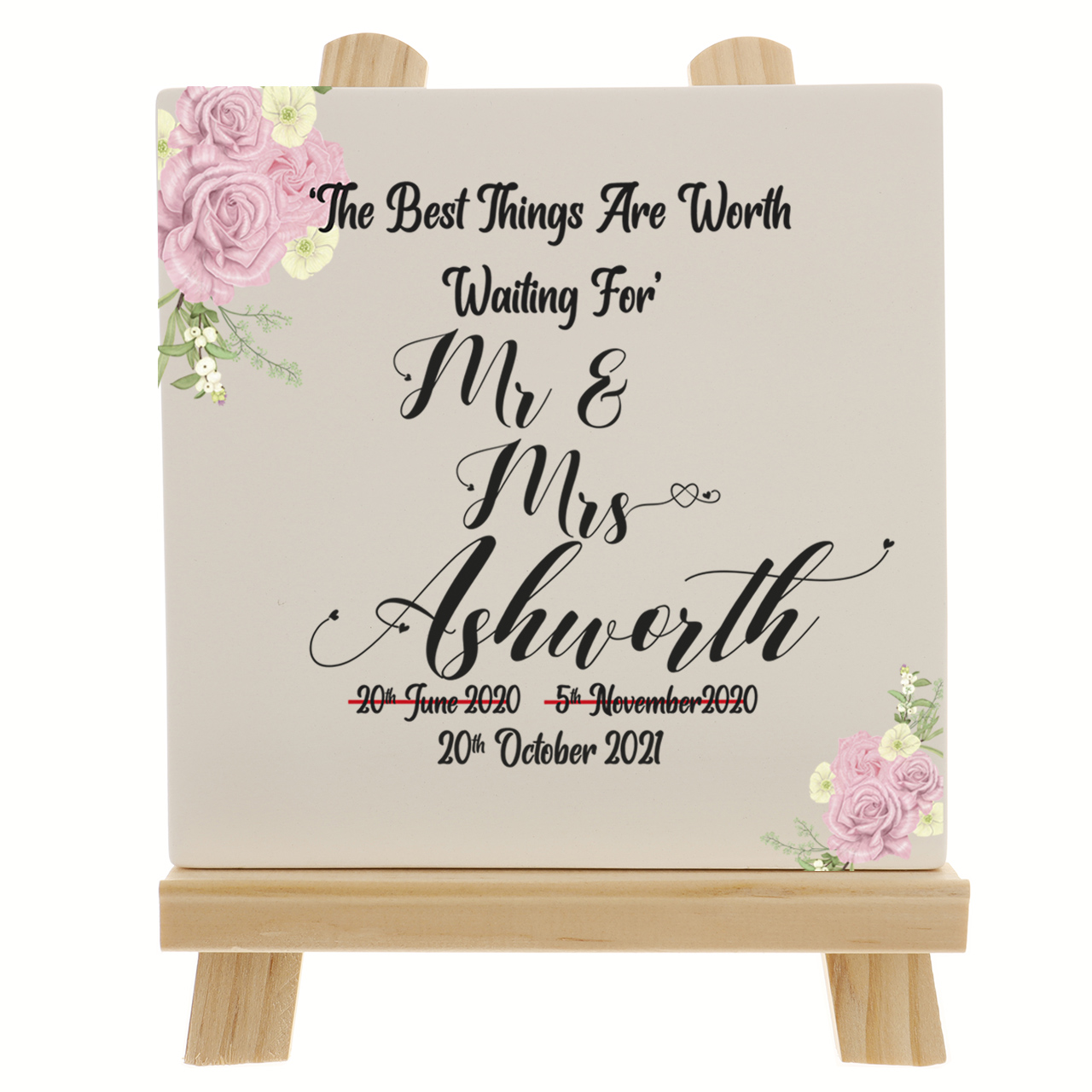 Personalised Mr And Mrs Ceramic Tile Print