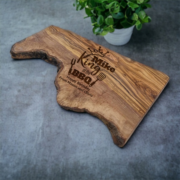 Personalised King of the BBQ Olive Wood Board