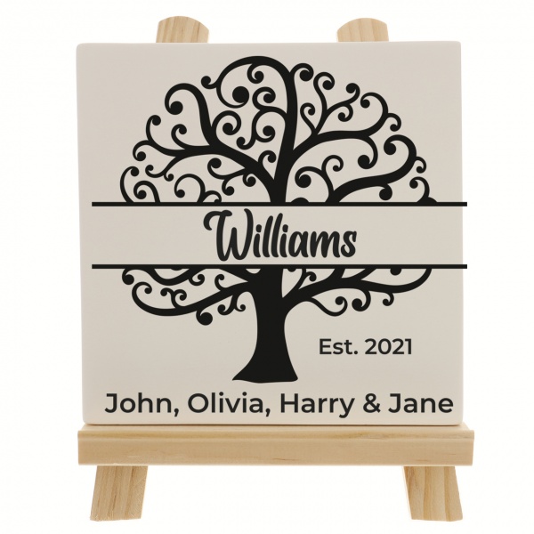 Personalised Family Tree Ceramic Tile Print